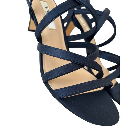 NINA Genaya Women’s New Navy Luster Heels with Adjustable Ankle Strap Size 9.5 M - Picture 5 of 9
